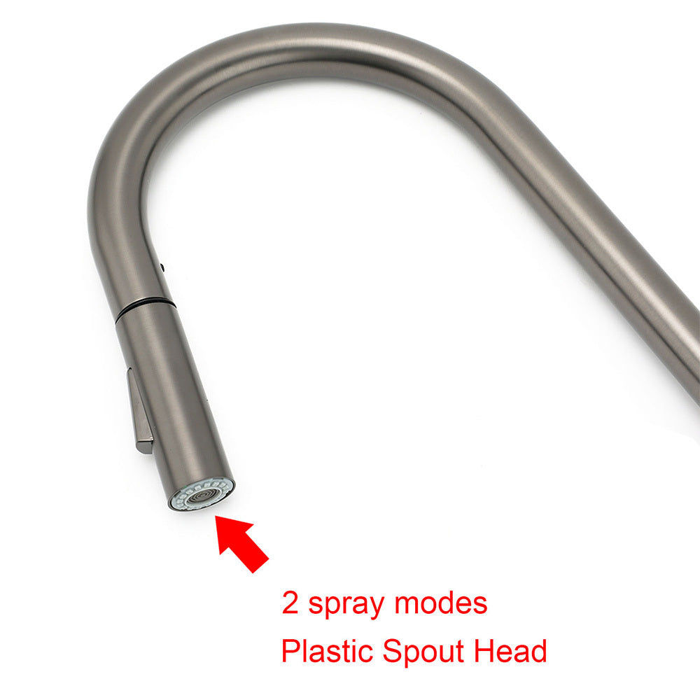 Pull Out Kitchen Mixer Tap with Dual Spray, Gunmetal Grey