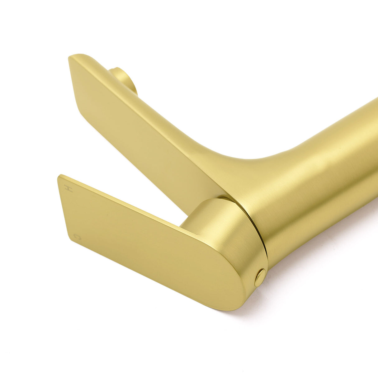Brushed Gold Round Short Basin Mixer Tap image 4