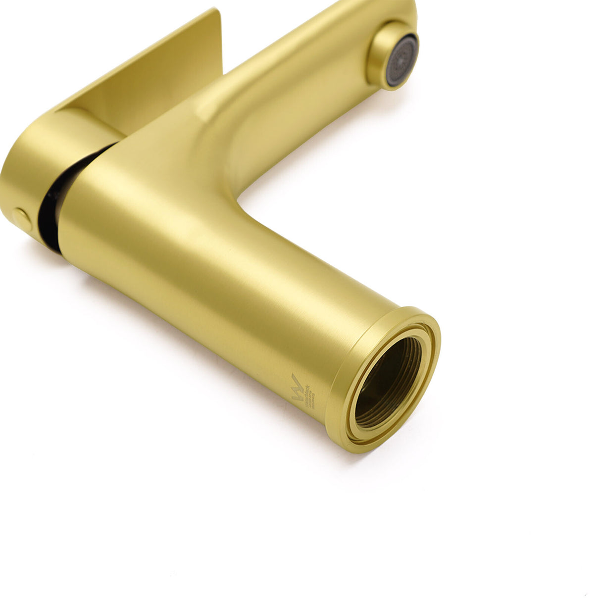 Brushed Gold Round Short Basin Mixer Tap image 6