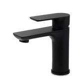 Matt black basin mixer tap with flick lever, water saving 4.5 L/min, view 1