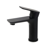 Matt black basin mixer tap with flick lever, water saving 4.5 L/min, view 2