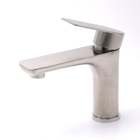 Brushed Nickel Round Basin Mixer Tap