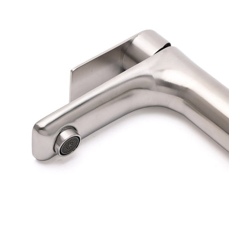 Brushed Nickel Round Basin Mixer Tap