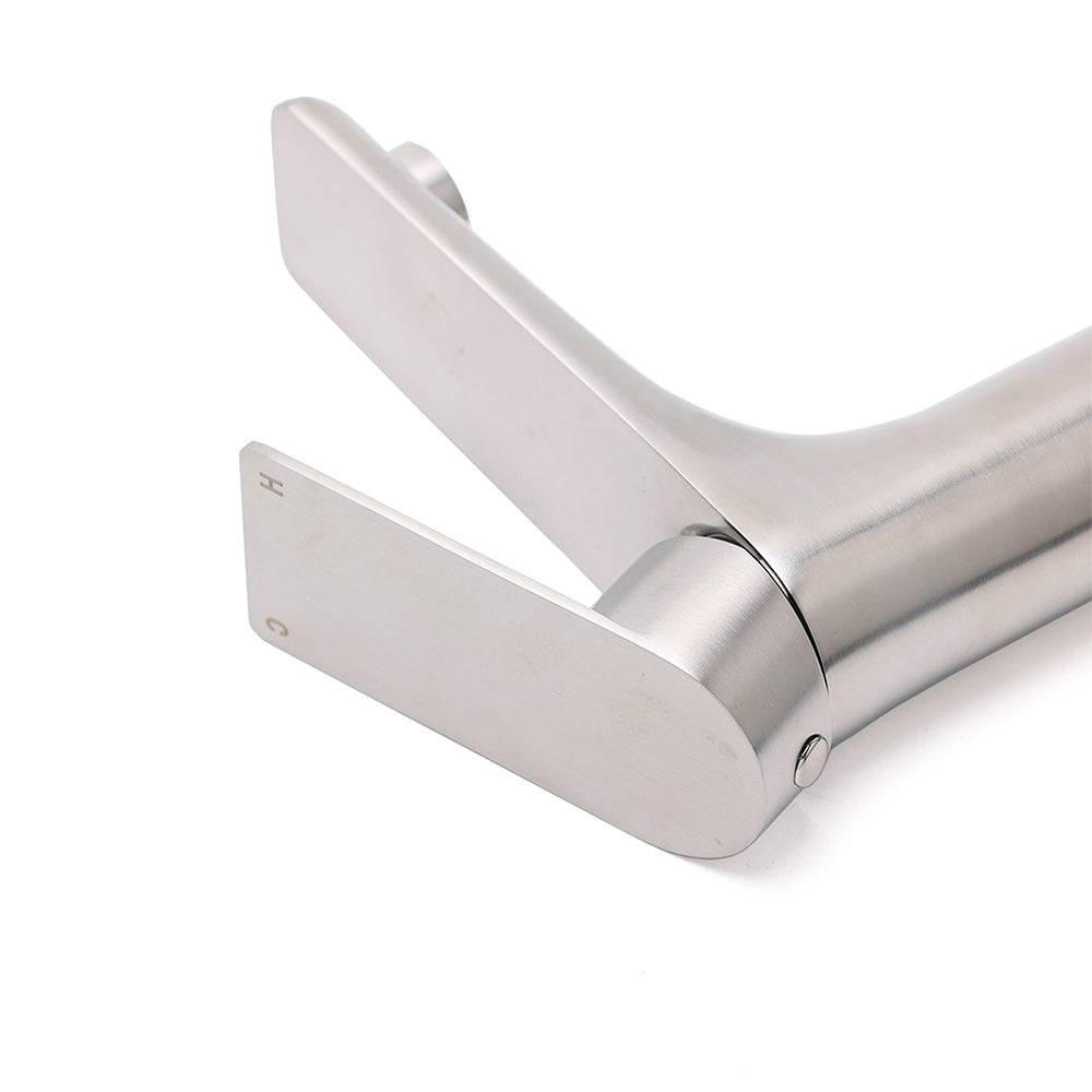 Brushed Nickel Round Basin Mixer Tap