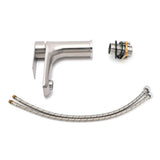 Brushed Nickel Round Basin Mixer Tap