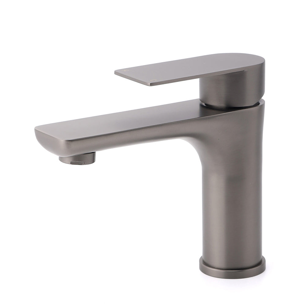 Round Basin Mixer Tap, Gun Metal