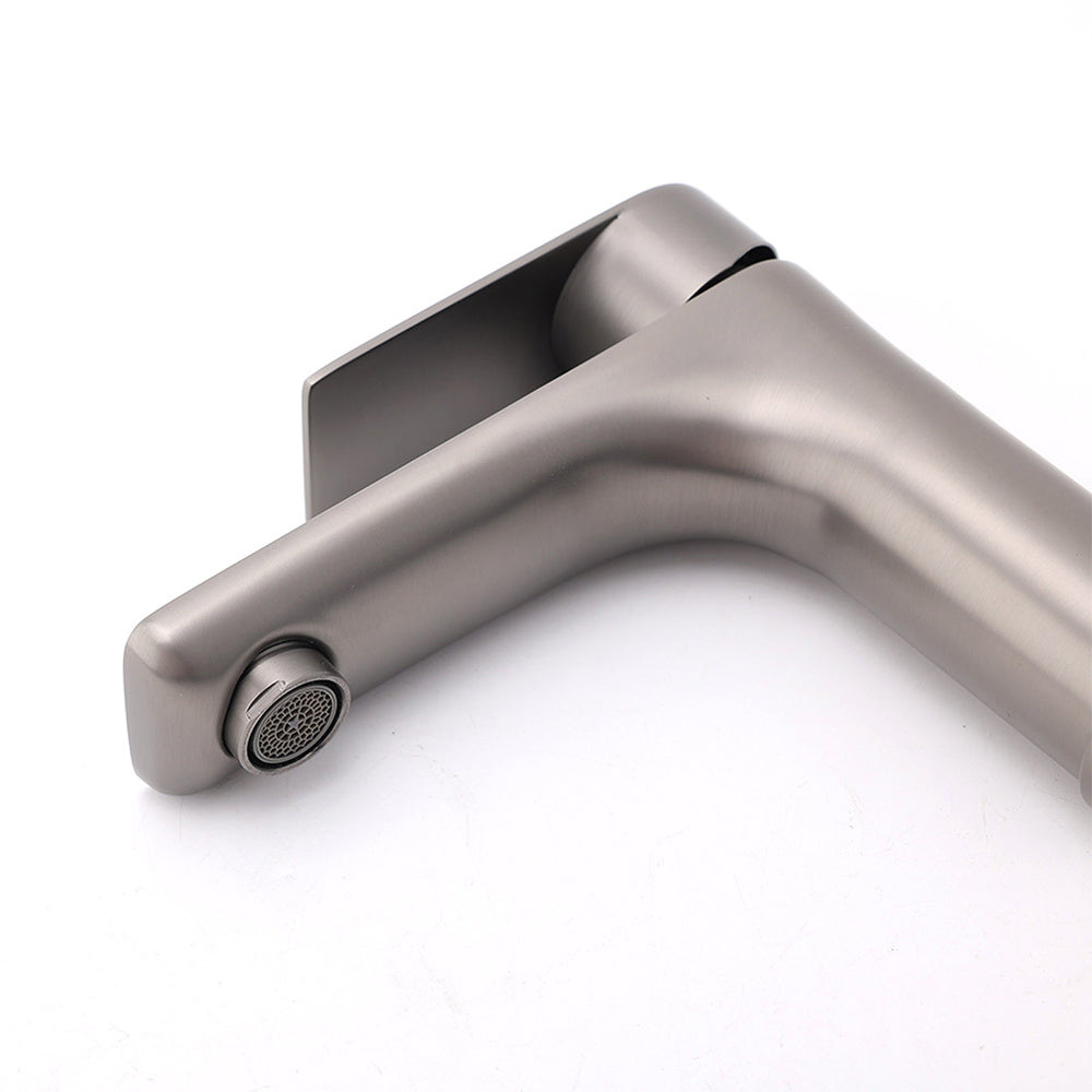 Round Basin Mixer Tap, Gun Metal