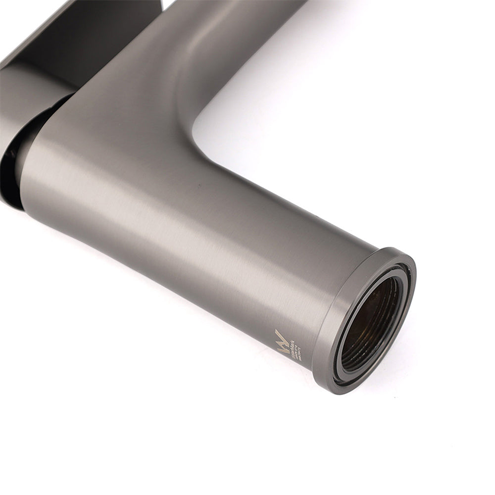 Round Basin Mixer Tap, Gun Metal