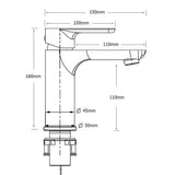 Round Basin Mixer Tap, Gun Metal