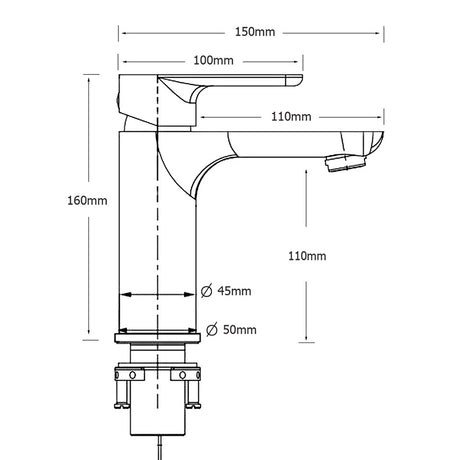 Round Basin Mixer Tap, Gun Metal