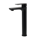 Round Tall Basin Mixer Tap, Matte Black