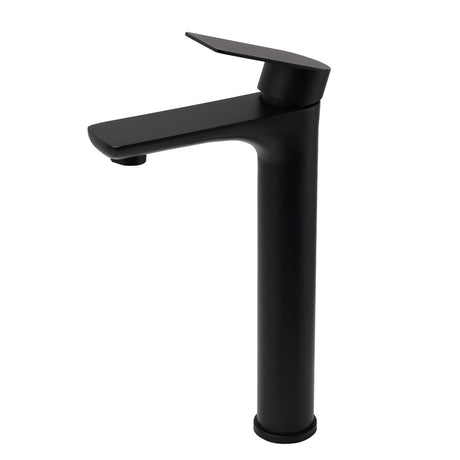 Round Tall Basin Mixer Tap, Matte Black