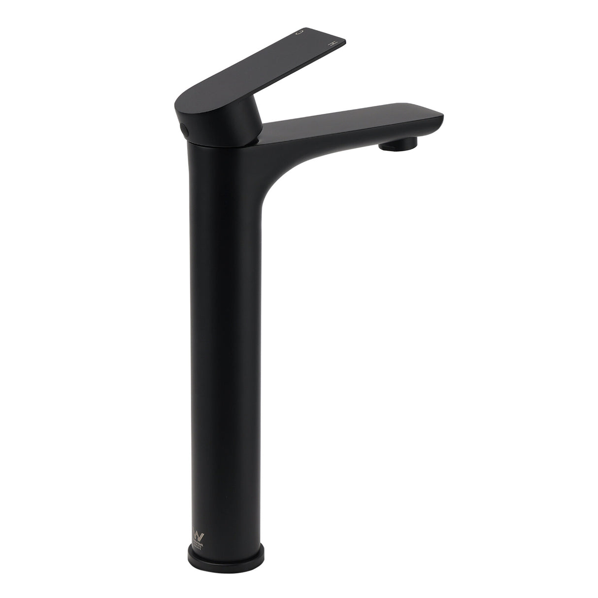 Round Tall Basin Mixer Tap, Matte Black