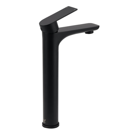Round Tall Basin Mixer Tap, Matte Black