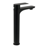 Round Tall Basin Mixer Tap, Matte Black