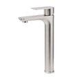 Brushed Nickel Round Tall Basin Mixer Tap image 1