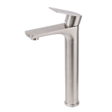 Brushed Nickel Round Tall Basin Mixer Tap image 2