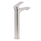 Brushed Nickel Round Tall Basin Mixer Tap image 3