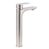 Brushed Nickel Round Tall Basin Mixer Tap image 4