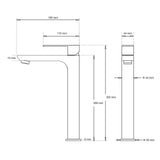Brushed Nickel Round Tall Basin Mixer Tap image 7