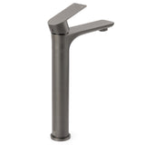 Round Tall Basin Mixer Tap, Gunmetal Grey