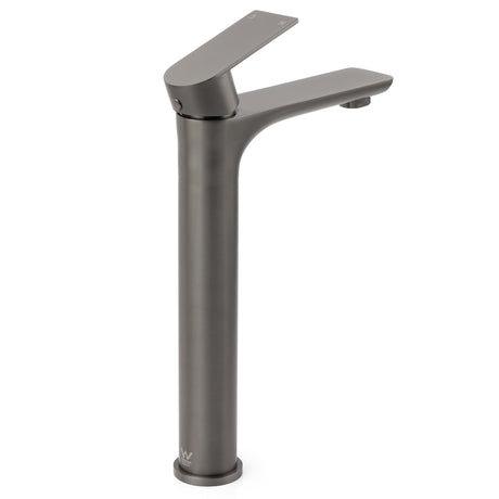 Round Tall Basin Mixer Tap, Gunmetal Grey