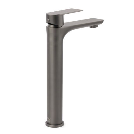 Round Tall Basin Mixer Tap, Gunmetal Grey