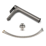 Round Tall Basin Mixer Tap, Gunmetal Grey