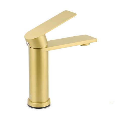 Brushed Gold Short Square Basin Mixer Tap