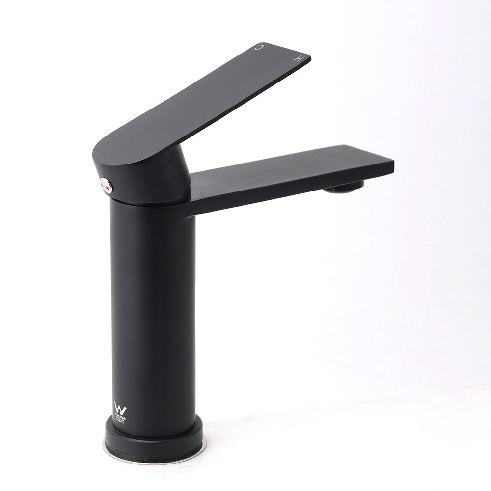 Matt Black Round Basin Mixer Tap image 3