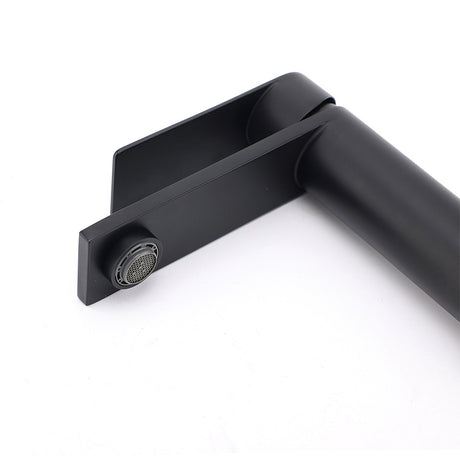 Matt Black Round Basin Mixer Tap image 4