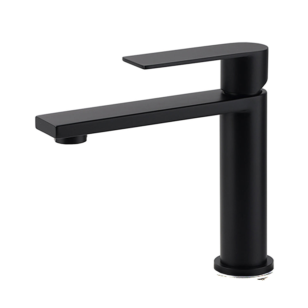 Matt Black Square Short Basin Mixer Tap image 1