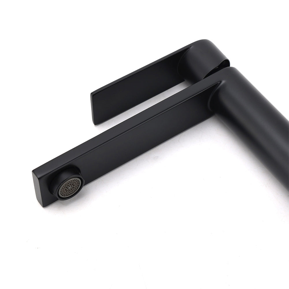 Matt Black Square Short Basin Mixer Tap image 4