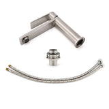 Brushed Nickel Square Short Basin Mixer Tap image 7