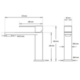 Brushed Nickel Square Short Basin Mixer Tap image 8