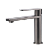 Rounded Square Basin Mixer Tap, Gun Metal
