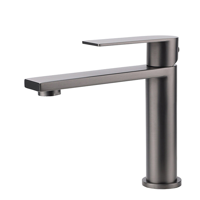 Rounded Square Basin Mixer Tap, Gun Metal