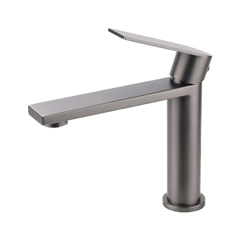 Rounded Square Basin Mixer Tap, Gun Metal
