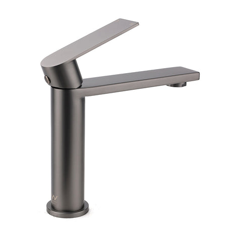 Rounded Square Basin Mixer Tap, Gun Metal