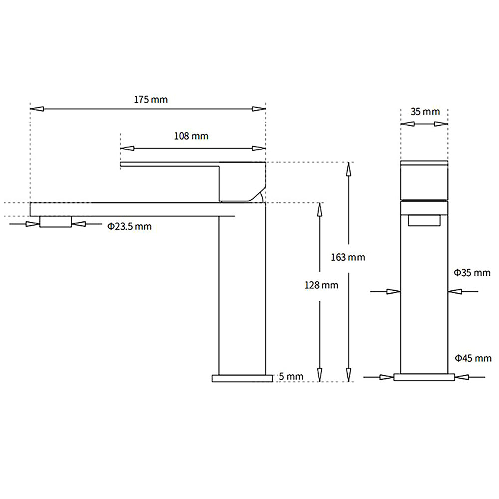 Polished Chrome Square Short Basin Mixer Tap image 8