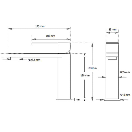 Polished Chrome Square Short Basin Mixer Tap image 8