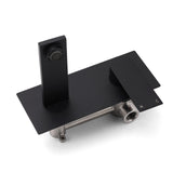 Wall Mounted Basin Mixer Tap with Flat Spout, Matte Black
