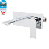 Wall Mounted Basin Mixer Tap with Flat Spout, Chrome