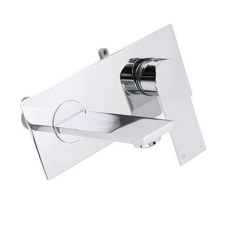 Wall Mounted Basin Mixer Tap with Flat Spout, Chrome