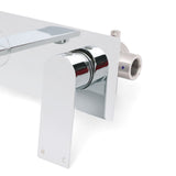 Wall Mounted Basin Mixer Tap with Flat Spout, Chrome