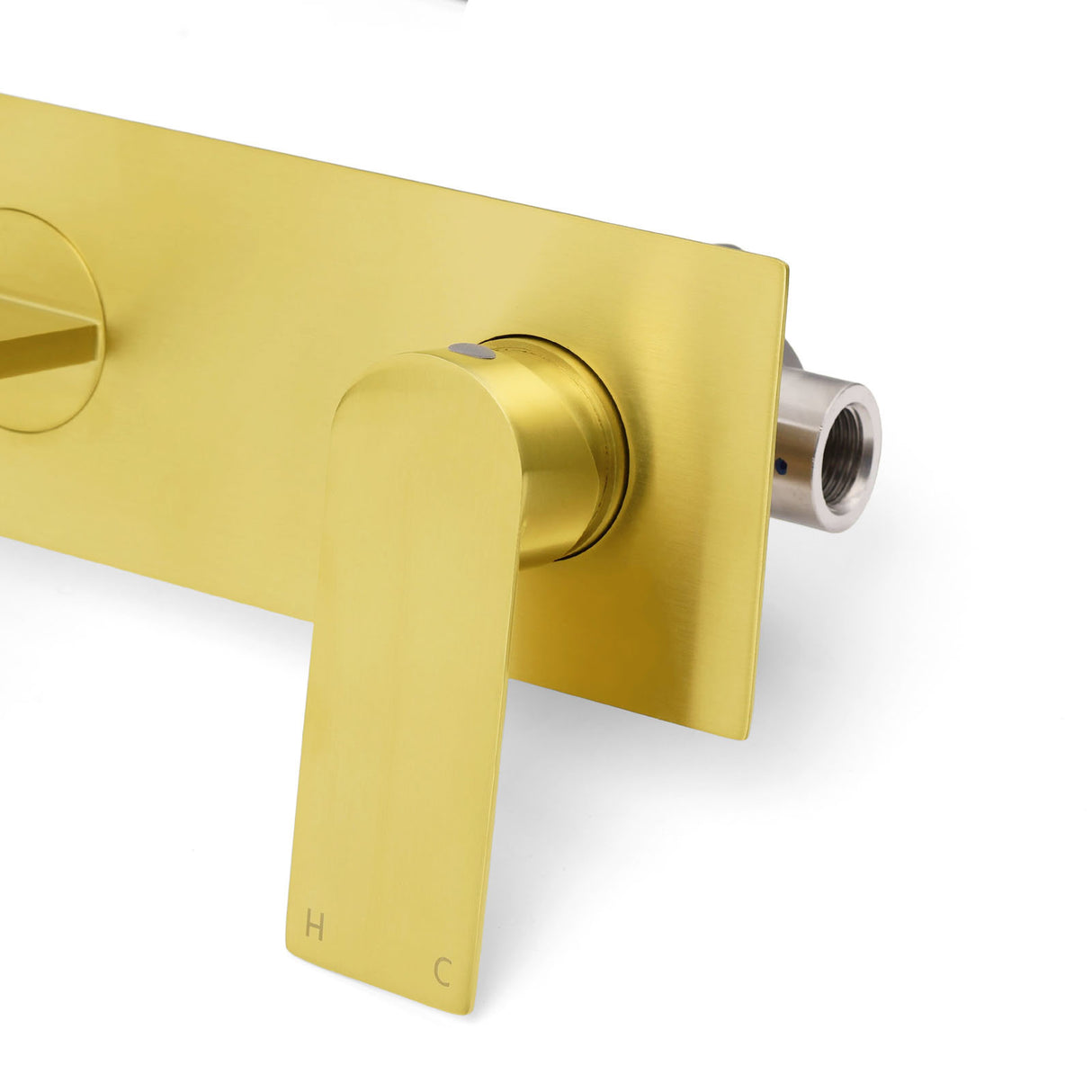 Wall Mounted Basin Mixer Tap Set, Square, Brushed Gold