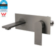 Wall Mounted Basin Mixer Tap Set, Square, Gun Metal