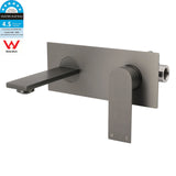 Wall Mounted Basin Mixer Tap Set, Square, Gun Metal