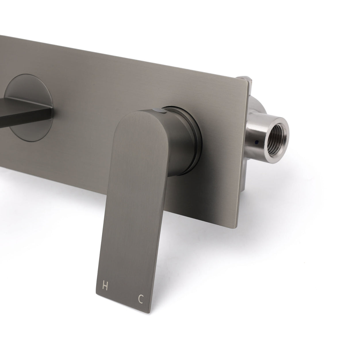 Wall Mounted Basin Mixer Tap Set, Square, Gun Metal