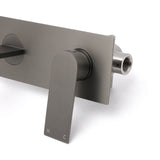 Wall Mounted Basin Mixer Tap Set, Square, Gun Metal